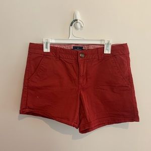 Red American Eagle stretch shorts